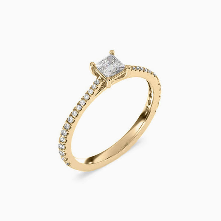 Half carat princess cut diamond engagement ring
