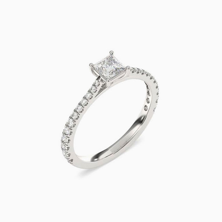 70 points princess cut diamond engagement ring