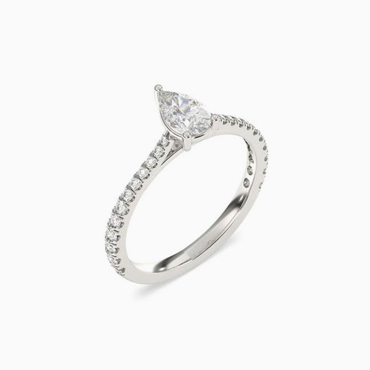 80 points pear engagement ring