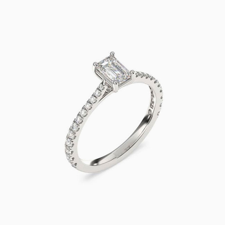 1 carat emerald cut engagement ring