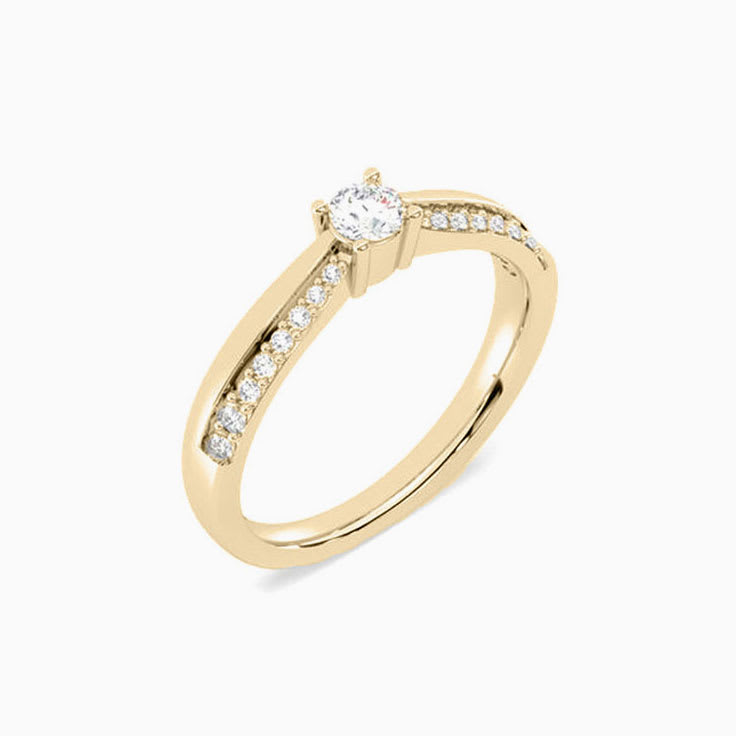 Petite engagement ring with round diamond