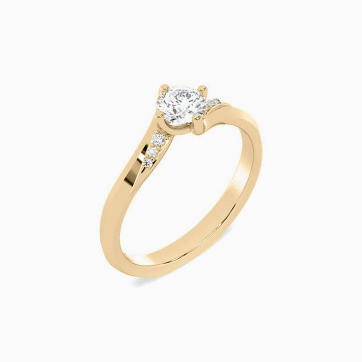 Half carat round diamond engagement ring