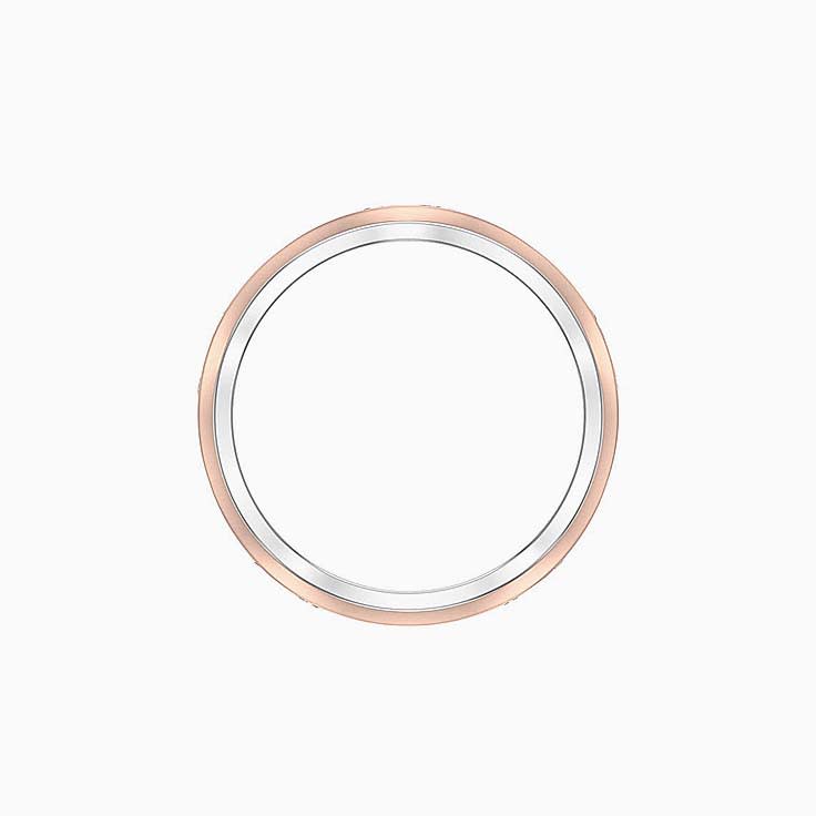 Couples Two tone marquis matching wedding band