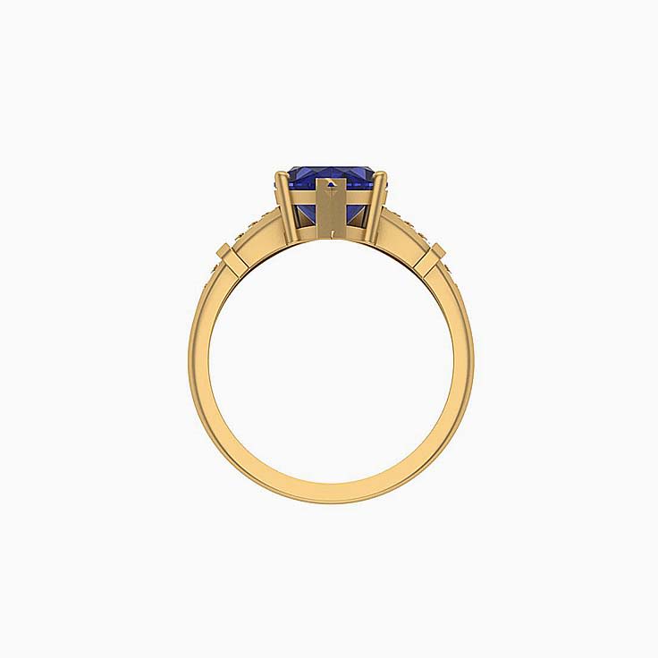Marquise Engagement Dress ring with Tanzanite and Diamonds in 18ct.