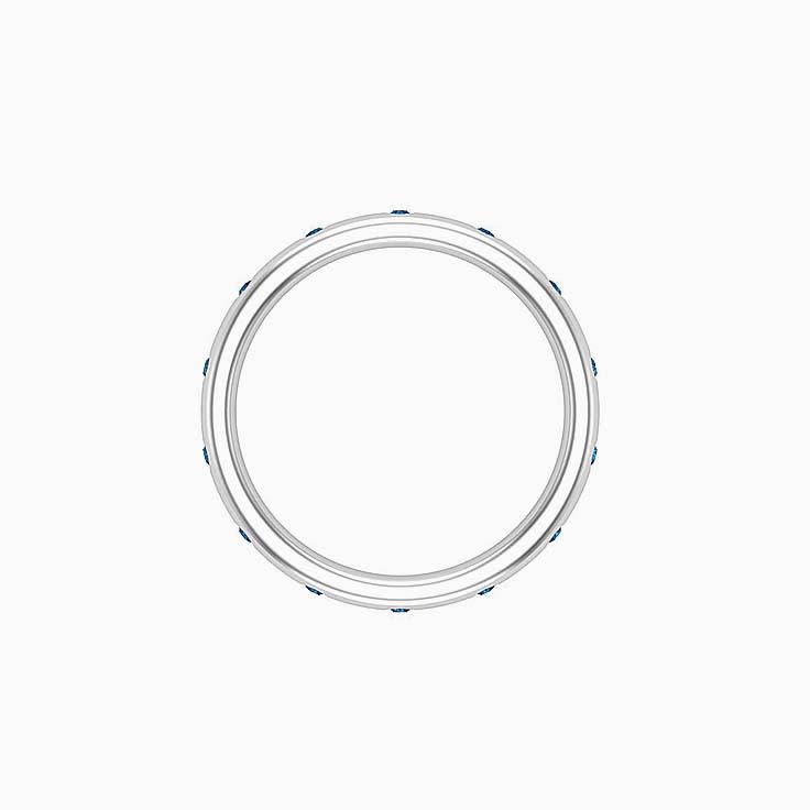 Drop Set London blue topaz Wedding Band