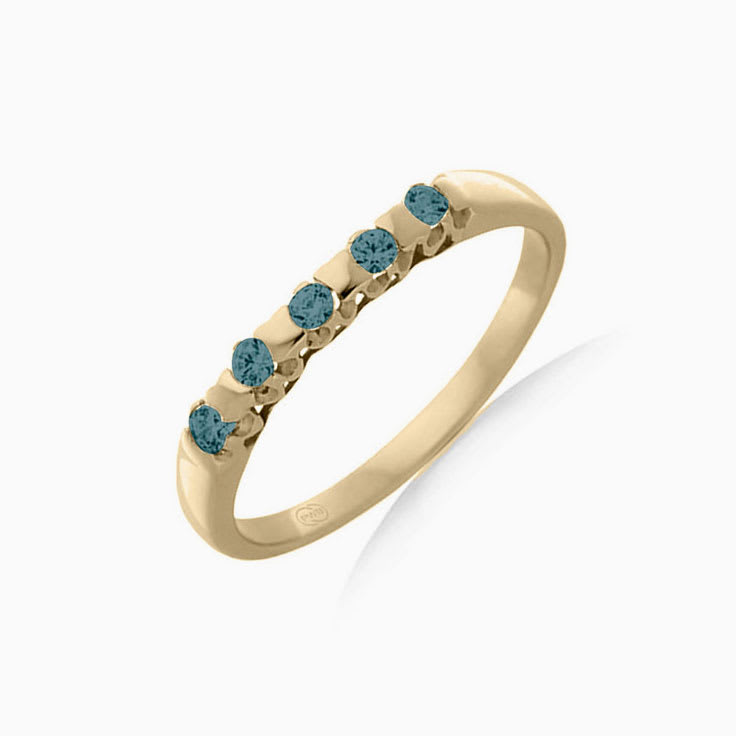 Teal Montana Sapphire drop set ladies ring