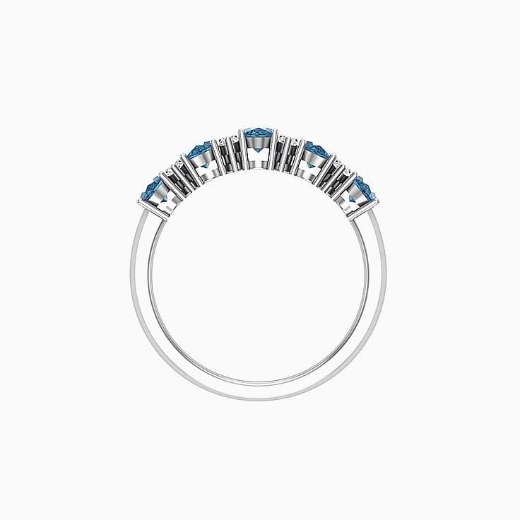 Oval London blue topaz And Diamond Ring