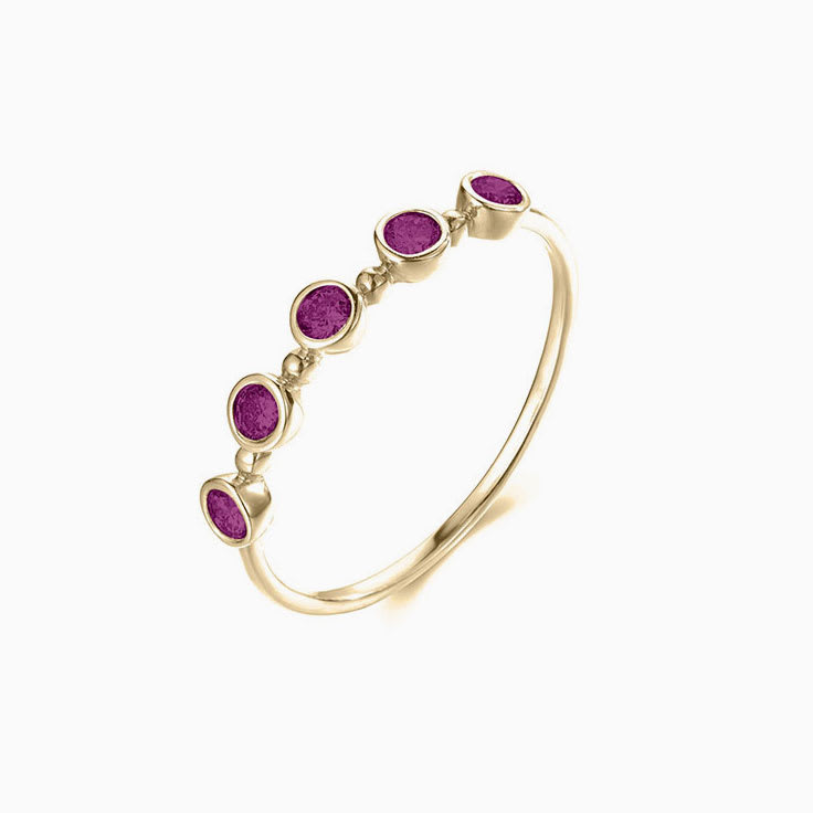 Rhodolite Garnet 5stone Drop set Ring