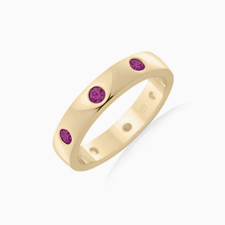 Rhodolite Garnet Drop set ladies ring