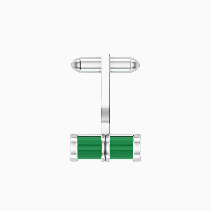 Cufflinks in 18ct gold with Malachite stone bar