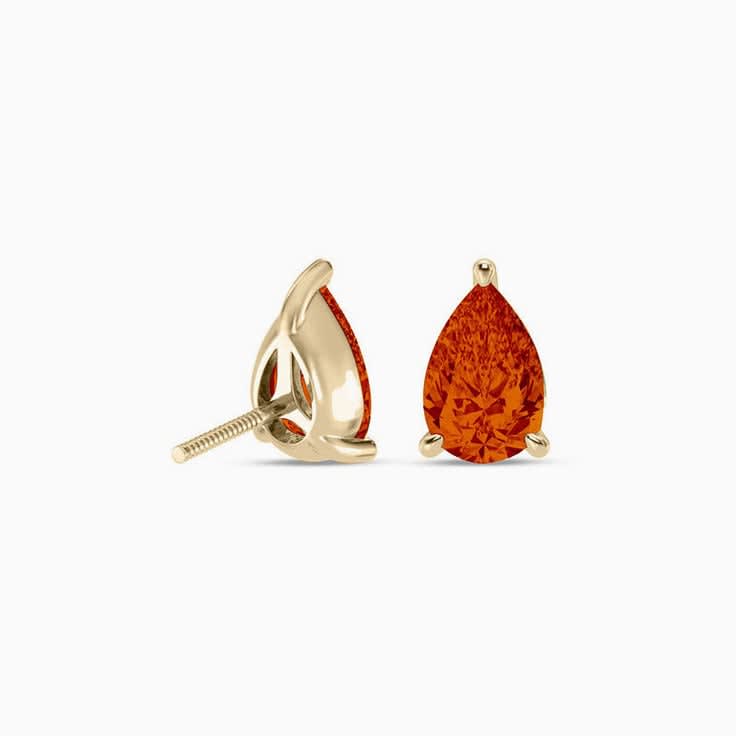 Spessartite grown diamond earrings