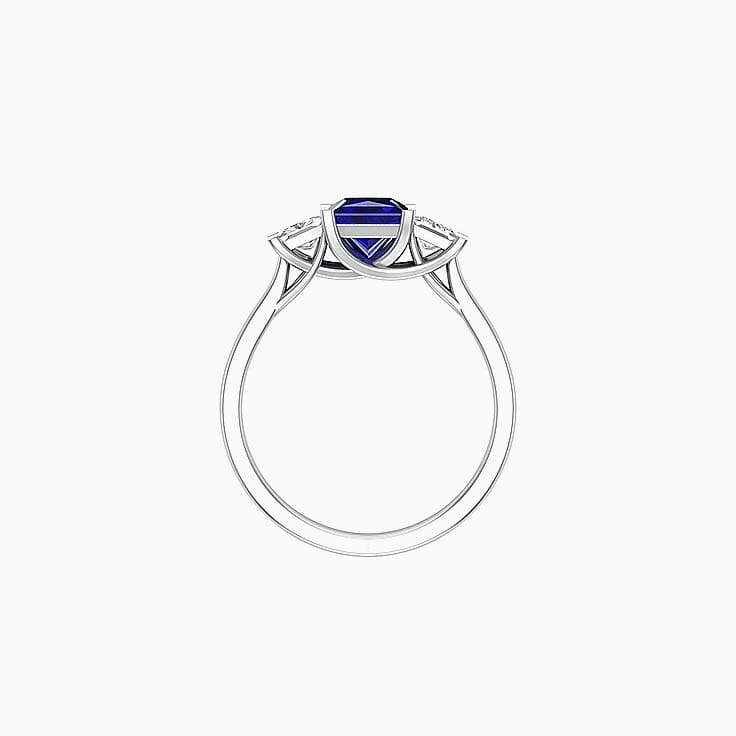 Blue Sapphire Trilogy Ring