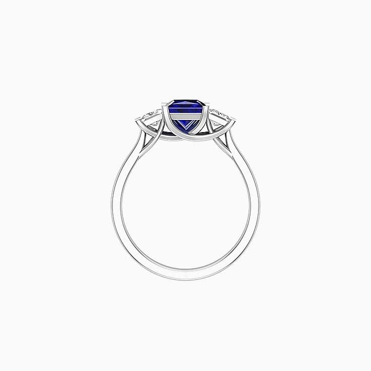 Blue Sapphire Trilogy Ring