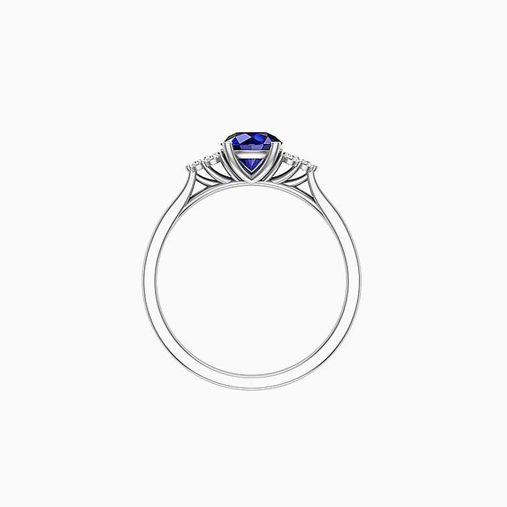 Blue Sapphire With Round Diamonds