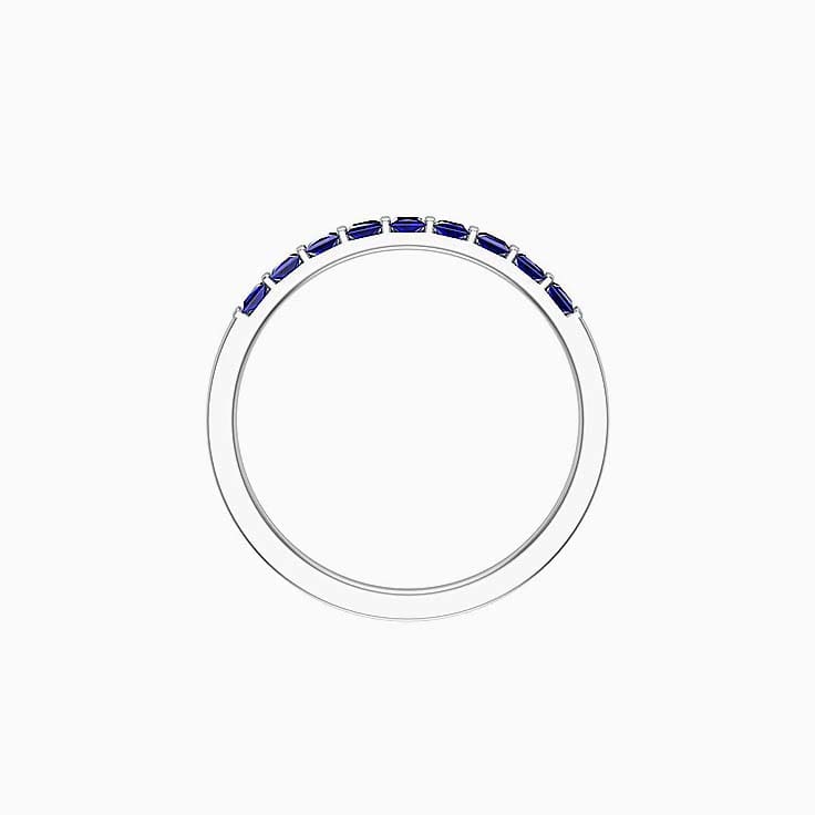 Princess Cut Blue Sapphire Band