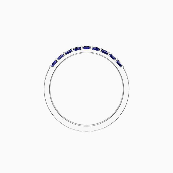 Princess Cut Blue Sapphire Band