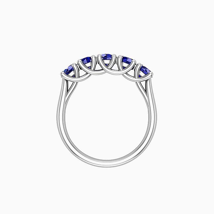 5 Stone Blue Sapphire Band