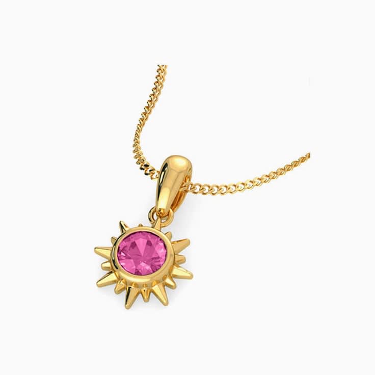 Pink Tourmaline Sun Pendant
