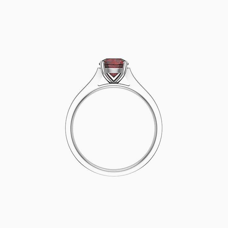 Round Red Garnet Diamond Ring