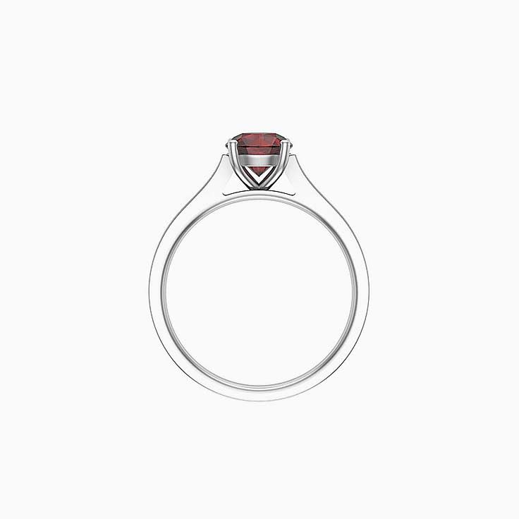 Round Red Garnet Diamond Ring