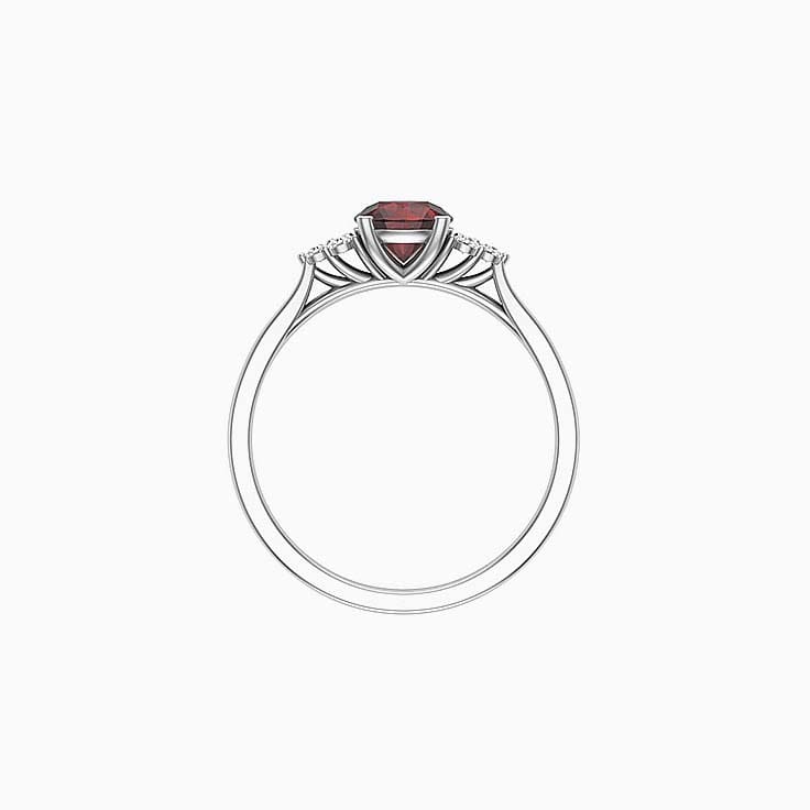 Red Garnet With Round Diamonds