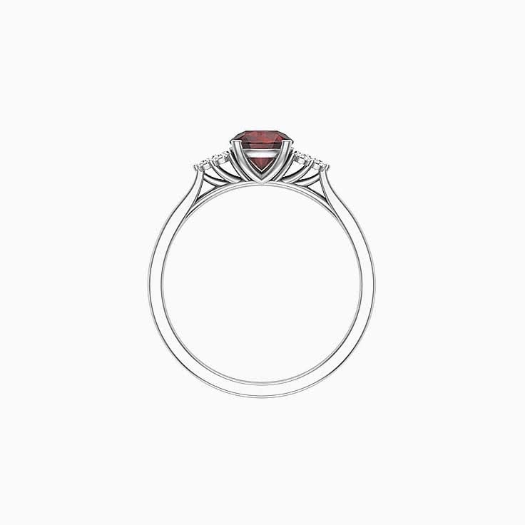 Red Garnet With Round Diamonds