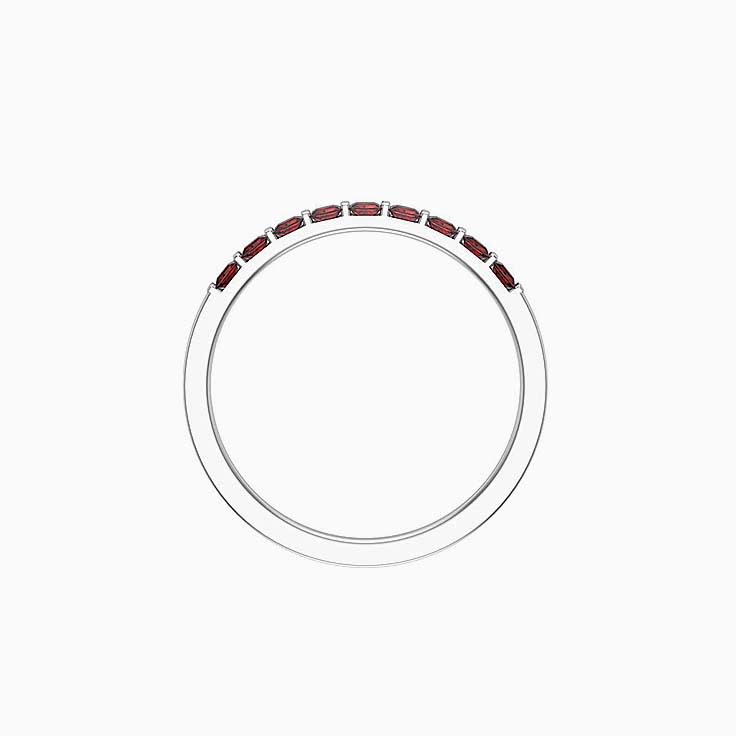 Princess Cut Red Garnet Band