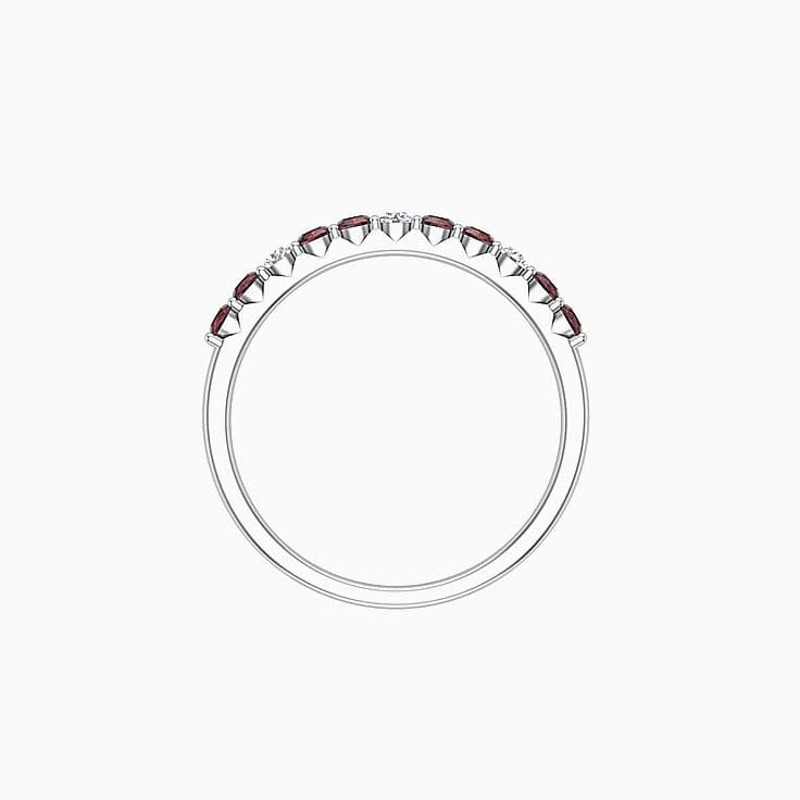 Red Garnet And Diamond Band