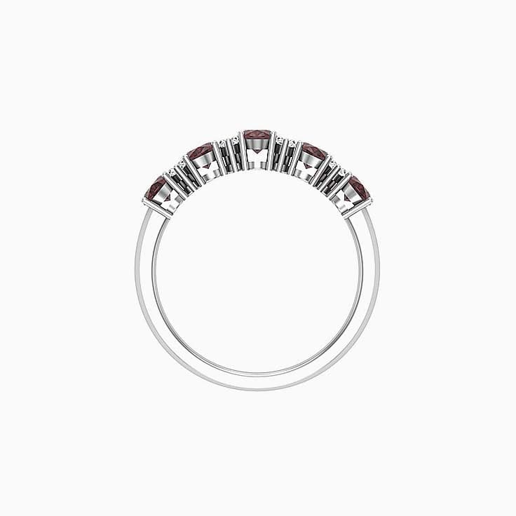 Oval Red Garnet And Diamond Ring