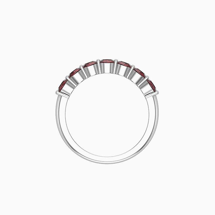 Classic Red Garnet Round Band