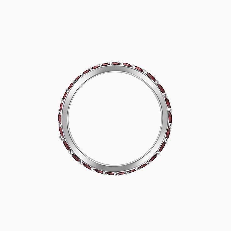 Wave Pattern Red Garnet Ring