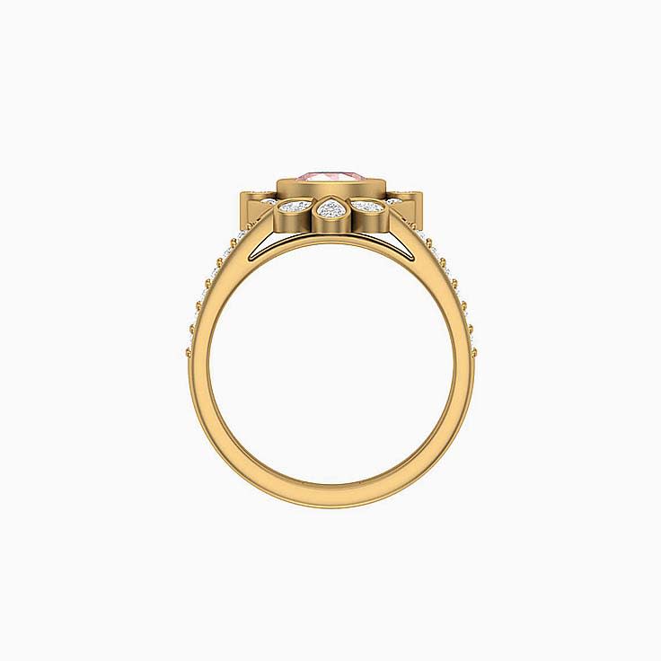 Morganite and Diamond Flower ring