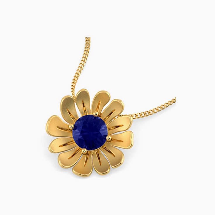 Kyanite Flower Pendant