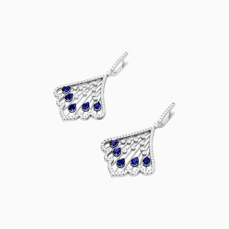 Sapphire Wing Earrings