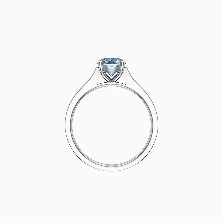 Round Aquamarine Diamond Ring