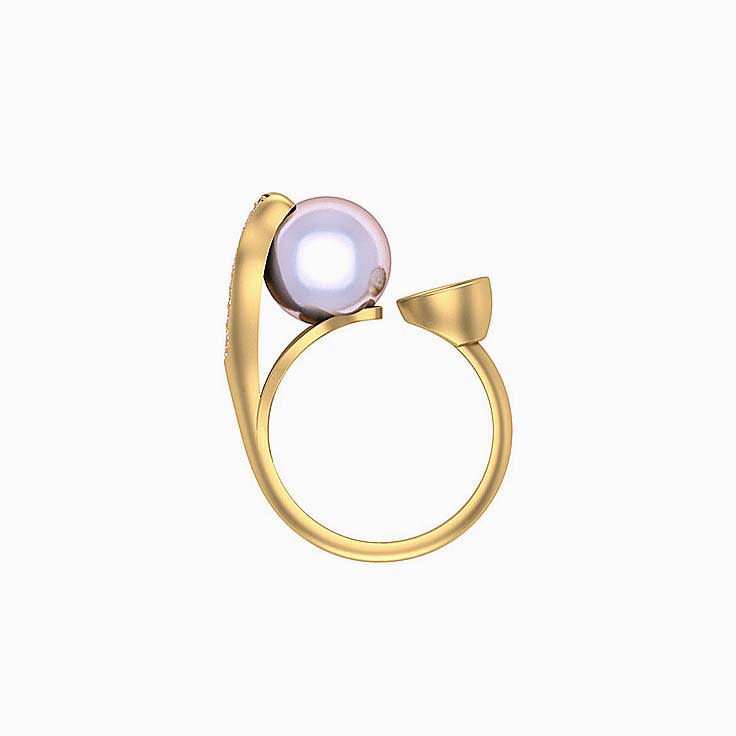 Pearl Flower with Morganite and Diamonds