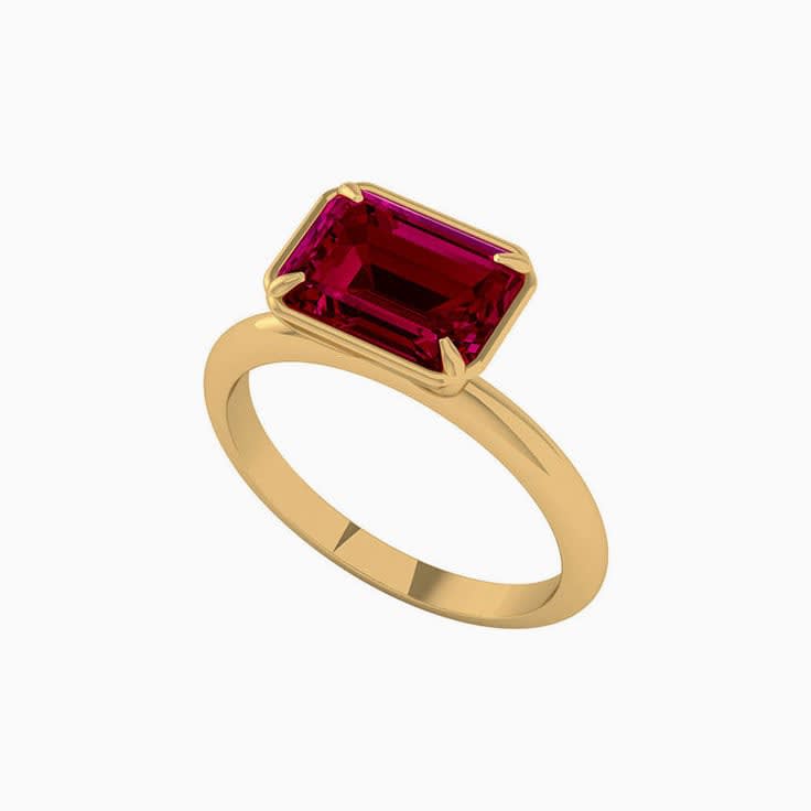 Rubelite Gold Ring