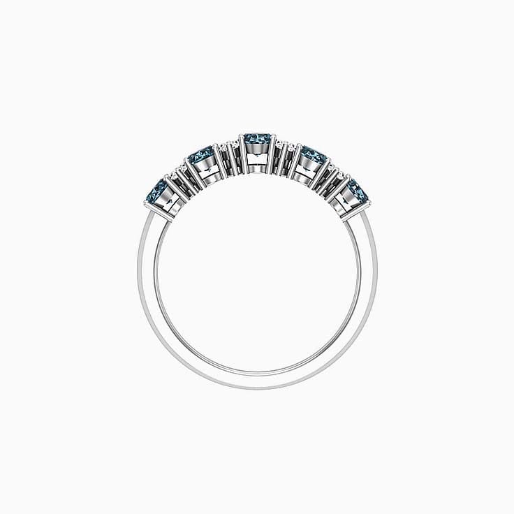 Oval Teal Sapphire And Diamond Ring