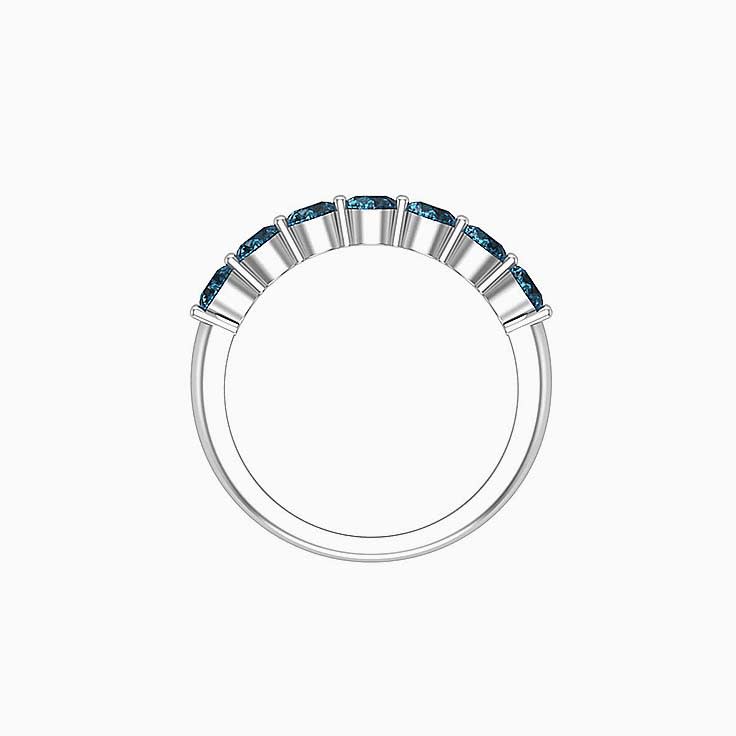 Classic Teal Sapphire Round Band