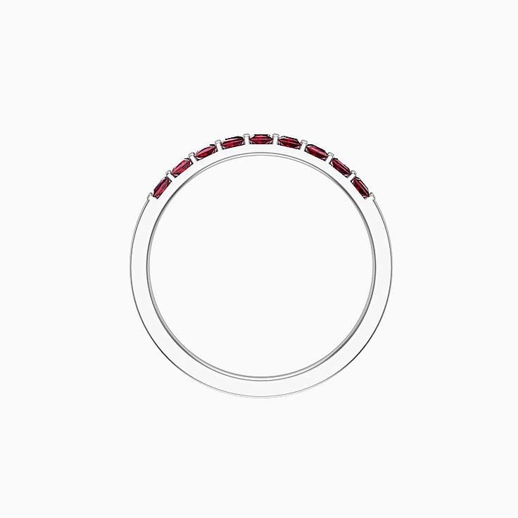 Princess Cut Red Ruby Band