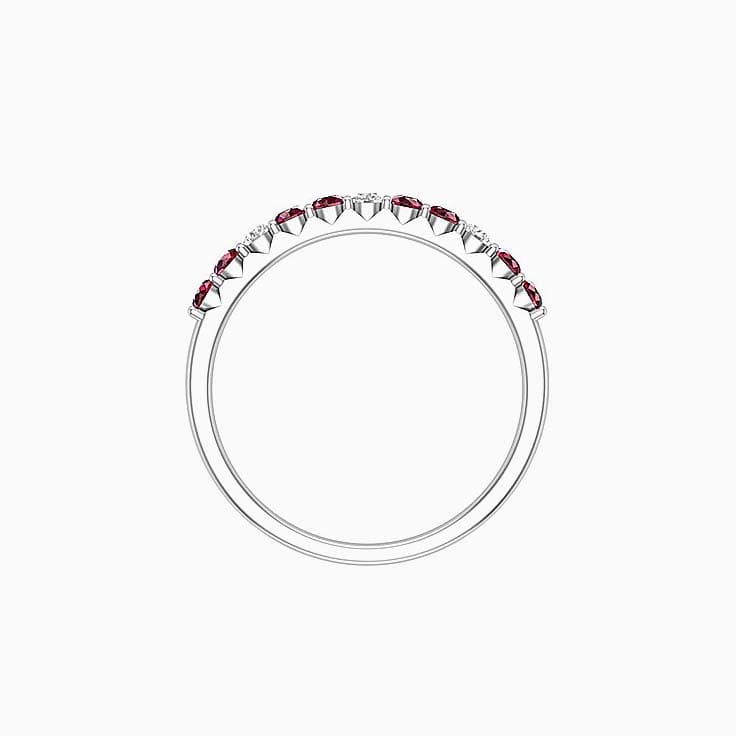 Red Ruby And Diamond Band