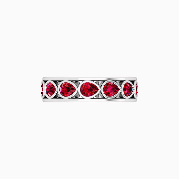 Pear Cut Ruby Eternity Ring