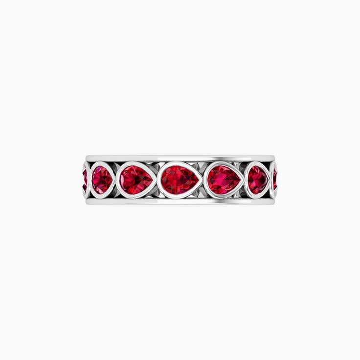 Pear Cut Ruby Eternity Ring