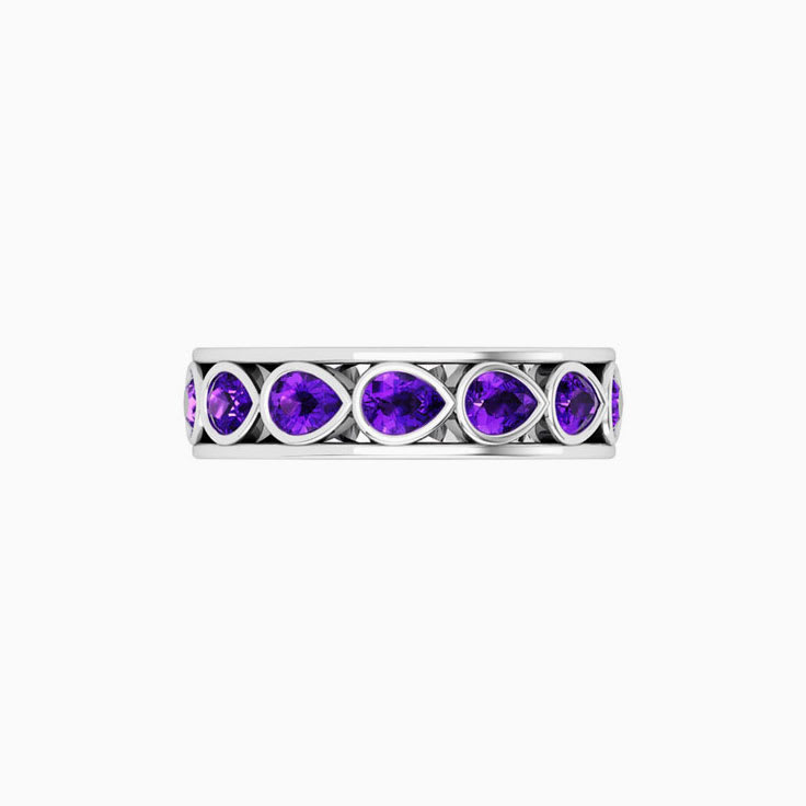 Pear Cut Amethyst Eternity Ring