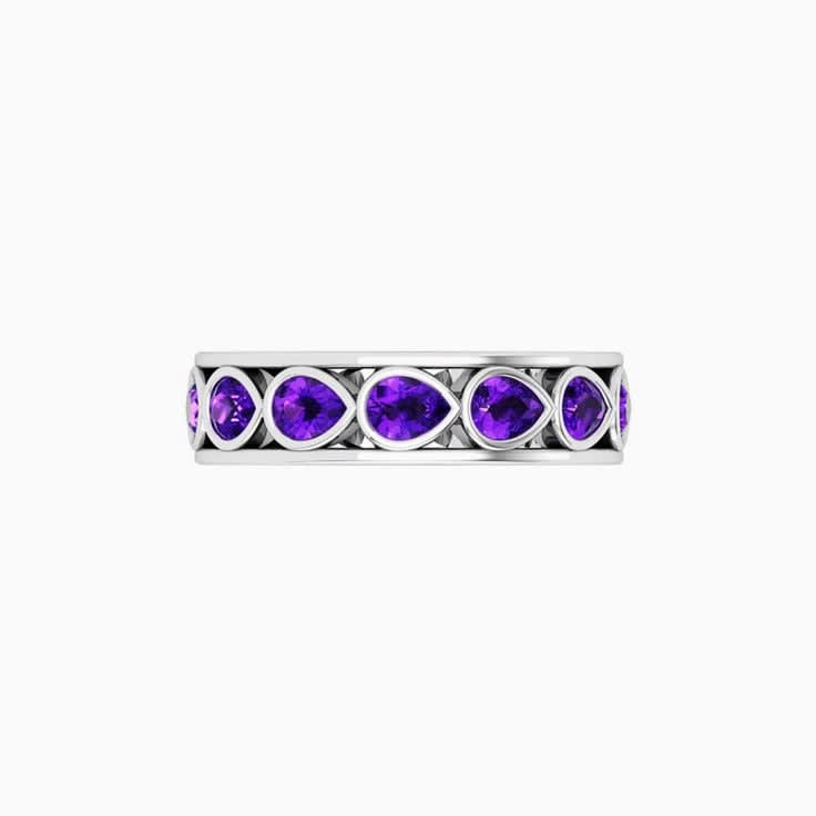 Pear Cut Amethyst Eternity Ring
