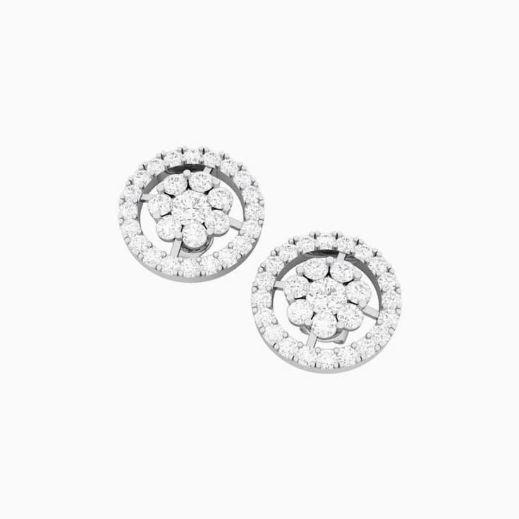 Round flower with Lab grown Diamonds