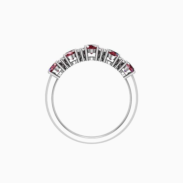 Oval Red Ruby And Diamond Ring