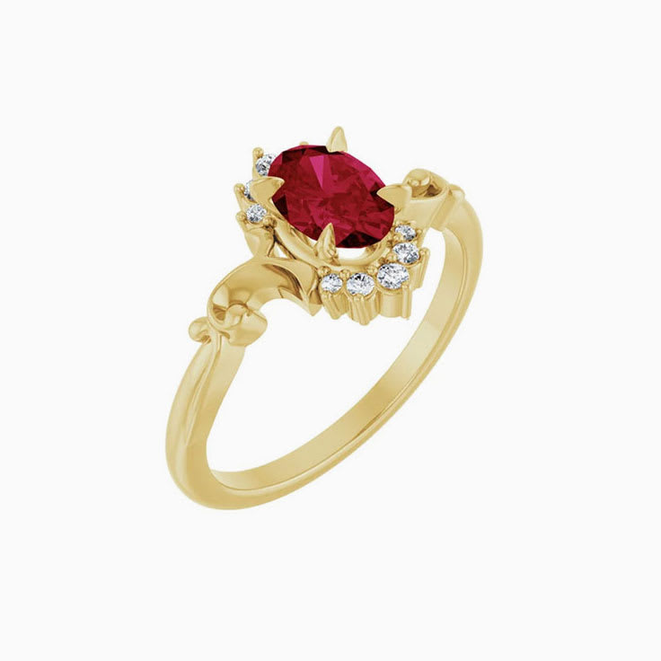 Lab Grown Ruby and Diamond Ring