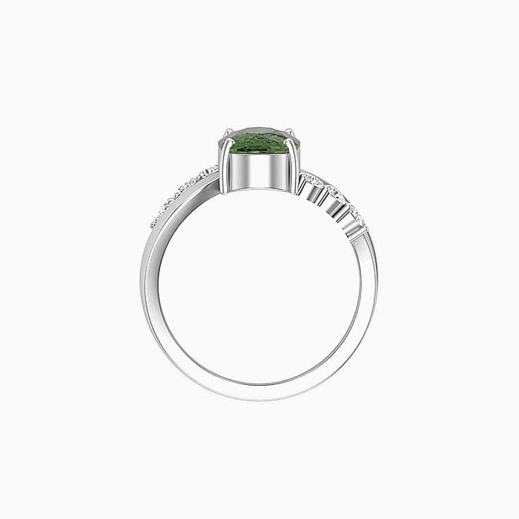 Green Tourmaline and Diamond ring