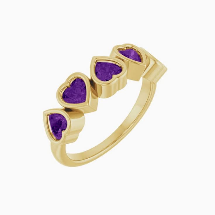 Heart shape Amethyst Ring